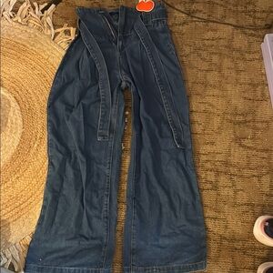 Cider Blue Flare Wide Leg Jeans